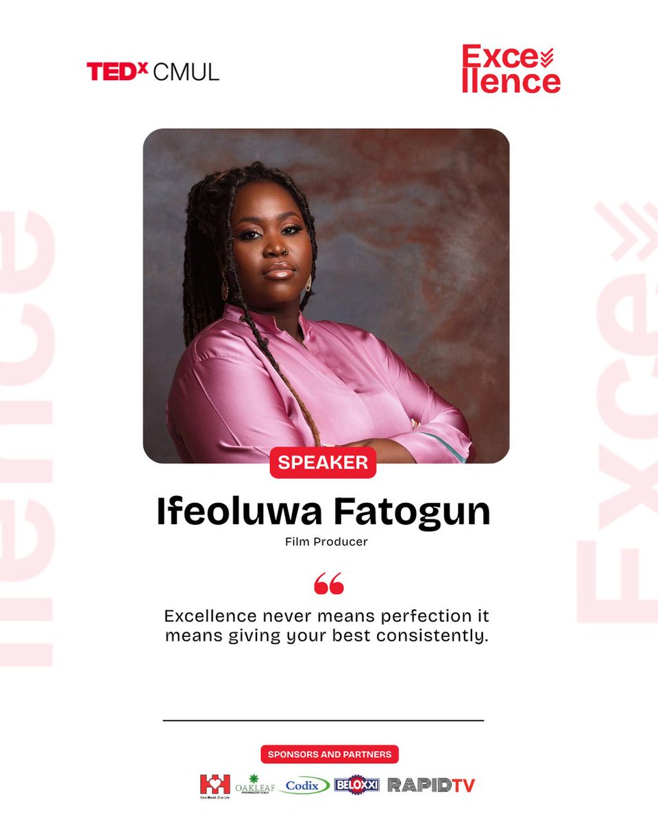 TEDxCMUL's tweet photo. At TEDxCMUL2025, Ifeoluwa Fatogun @IfeoluwaFatogun shared her journey of self-discovery and personal growth.

She highlighted that excellence is about consistency, not perfection. Her message was clear: Why wait for opportunities when you can create your own?

#TedxCMUL https://t.co/7fgTq8HBoX