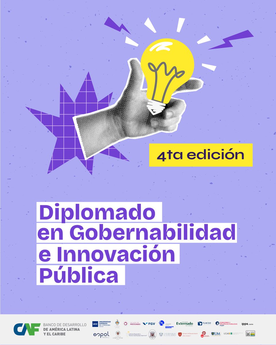 ¡Vuelve el Diplomado en Gobernabilidad e Innovación Pública! 📚
La 4° edición de este diplomado, organizado por CAF y 18 universidades de 22 países, te brindará herramientas clave para impulsar el cambio desde la gestión pública y la innovación. 💡👩‍💼👨‍💼