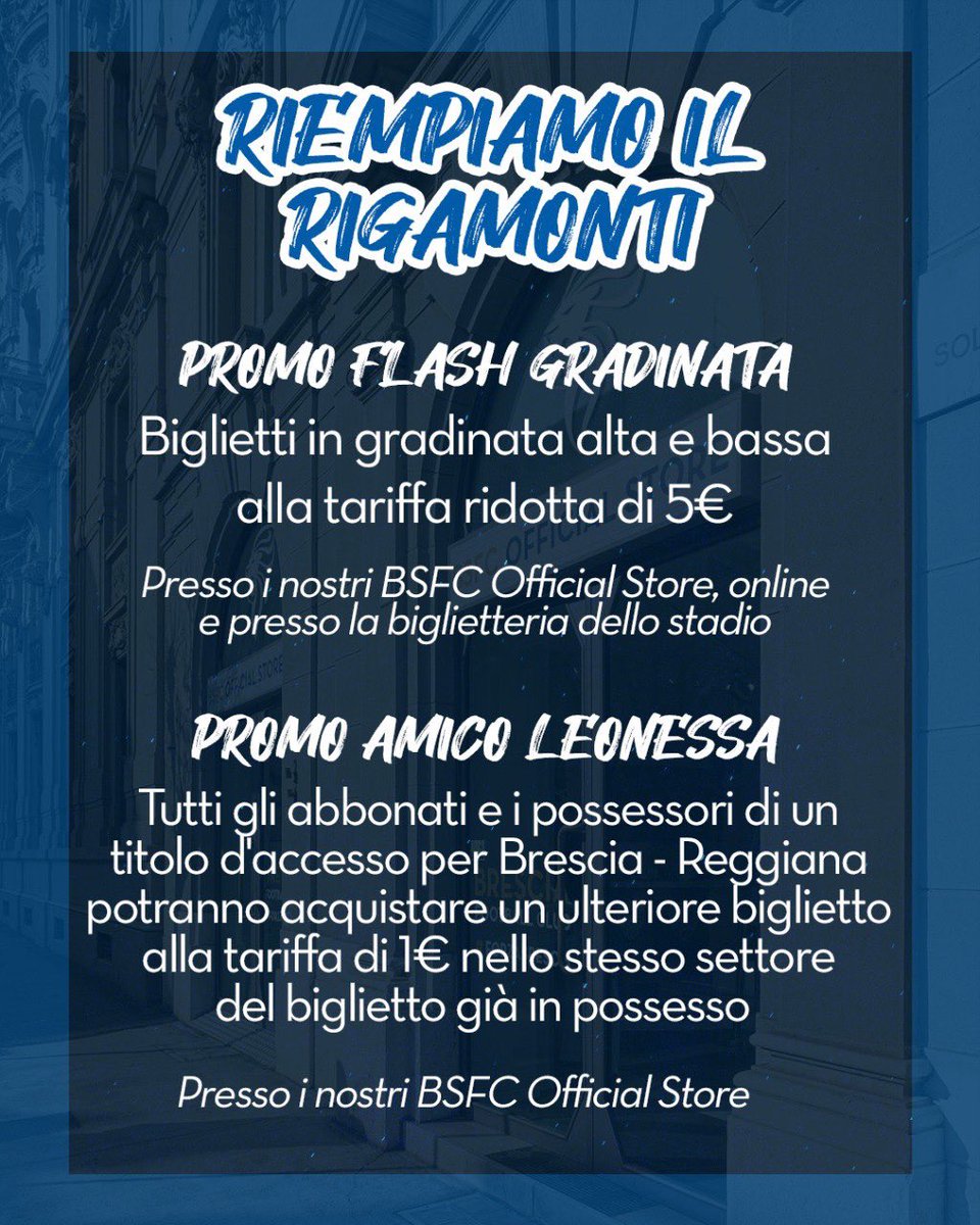 Brescia Calcio BSFC (@bresciaofficial) on Twitter photo ๐ด๐จ๐น๐ป๐ฌ๐ซ๐ฐฬ ๐ป๐ผ๐ป๐ป๐ฐ ๐จ๐ณ ๐น๐ฐ๐ฎ๐จ๐ด๐ถ๐ต๐ป๐ฐ ๐โจ
Martedรฌ abbiamo bisogno di tutta la vostra carica, riempiamo il Rigamonti per Brescia - Reggiana ๐ช๐ผ
โน Tutte le info sul nostro sito: bresciacalcio.it/tutti-al-rigamโฆ
#BSFC #ForzaBrescia ๐ด๐จ๐น๐ป๐ฌ๐ซ๐ฐฬ ๐ป๐ผ๐ป๐ป๐ฐ ๐จ๐ณ ๐น๐ฐ๐ฎ๐จ๐ด๐ถ๐ต๐ป๐ฐ ๐โจ
Martedรฌ abbiamo bisogno di tutta la vostra carica, riempiamo il Rigamonti per Brescia - Reggiana ๐ช๐ผ
โน Tutte le info sul nostro sito: bresciacalcio.it/tutti-al-rigamโฆ
#BSFC #ForzaBrescia