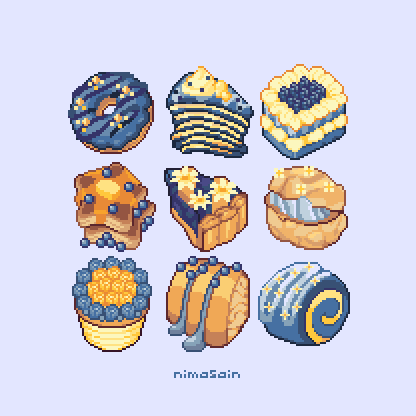 blue desserts #pixelart