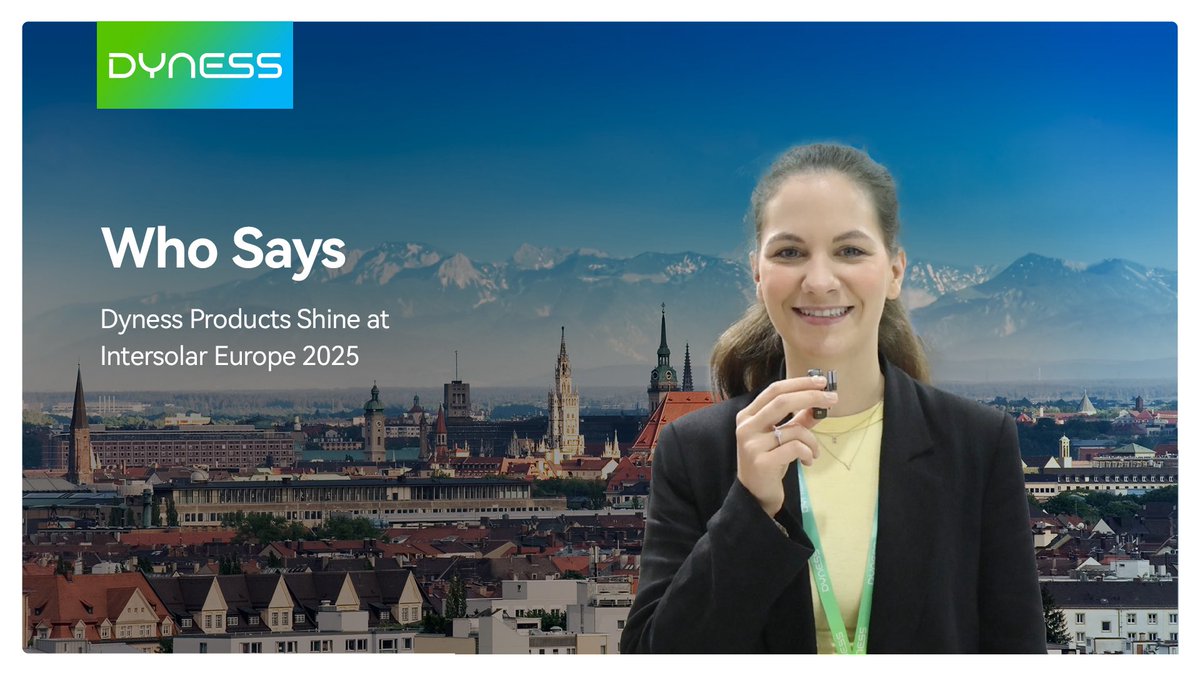 Who Says — #Dyness Shines at Intersolar Europe 2025! ✨
Intersolar 2025 in Munich has come to a successful close, and Dyness stole the spotlight with its full-scenario energy storage solutions! 🔋
🔗 youtu.be/P9KGmtYXtqk?si…

#IntersolarEurope2025 #EnergyStorage #GreenFuture