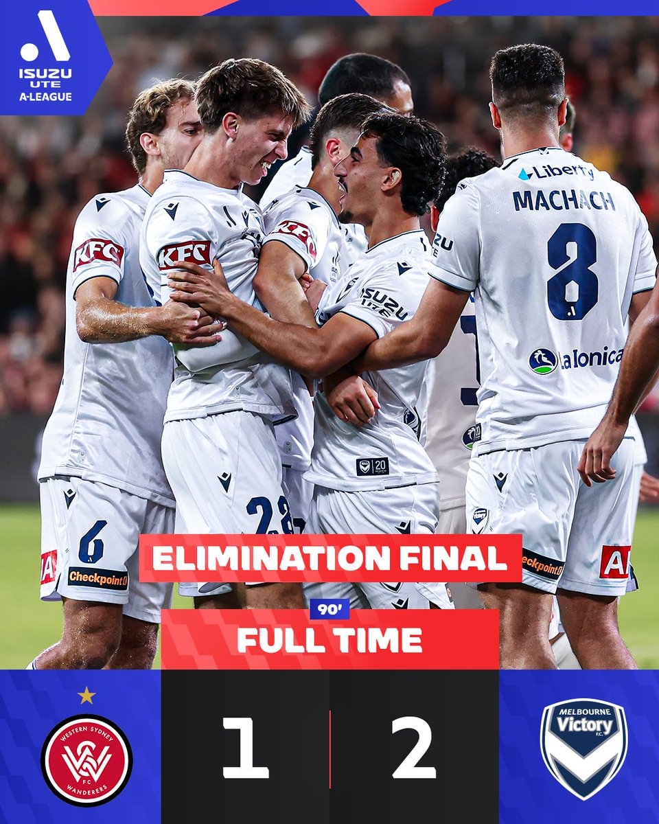 .@GOMVFC ARE SEMI-FINAL BOUND AFTER WINNING AN ELIMINATION FINAL CRACKER 🔵🔥

Daniel Arzani dropped a masterclass.

Zinedine Machach’s goal proved the difference.

Victory end Western Sydney’s 12 game unbeaten run to send them packing from the finals. Incredible!