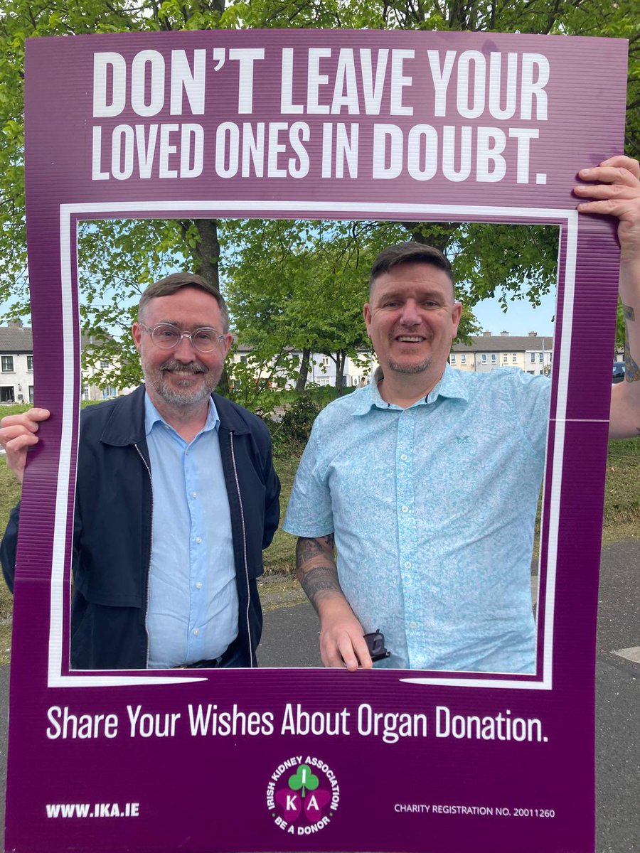 Eoin Ó Broin (@eobroin) on Twitter photo Supporting the IKA & Organ Donor Awareness Week.
Have the conversation with loved ones about your wishes.
#leaveNoDoubt <a href="/MarkWardSF/">Mark Ward T.D.</a> Supporting the IKA & Organ Donor Awareness Week.
Have the conversation with loved ones about your wishes.
#leaveNoDoubt <a href="/MarkWardSF/">Mark Ward T.D.</a>