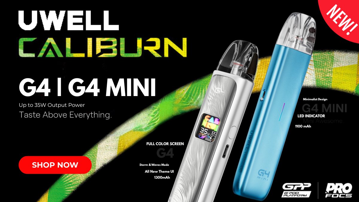 Myvpro_Official's tweet photo. 🚀 New Arrival: Caliburn G4 &amp; G4 Mini
 ✅ 35W Max Output
 ✅ LED / Color Screen Options
 ✅ Up to 1300mAh Battery
 ✨ Find your perfect fit now at https://t.co/z7WrOLk1fg
 #UwellG4 #VapeTech #MyVPro
[https://t.co/FV1nvIoLqJ] https://t.co/eOFzmYCCZP