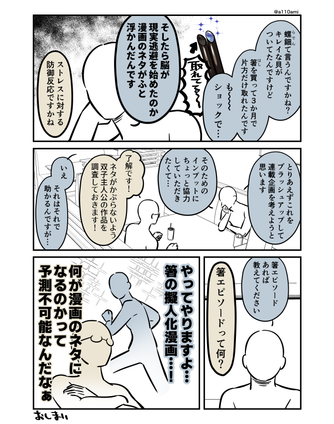 新連載を考える漫画家と編集のオリジナル漫画(のネーム )
インプット編(3/3) 