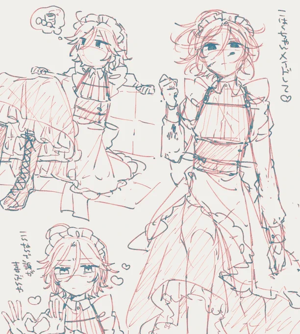 ペン入れしようと思ってたけどもうこれでいいかな
メイドの日🌸こはくちゃん 