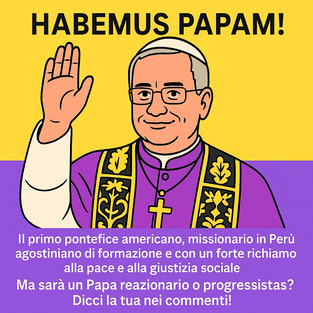 Habemus Papam!
Leone XIV è il primo Papa americano.
Reazionario o progressista? Dicci la tua.

#LeoneXIV #NuovoPapa #HabemusPapam #Vaticano