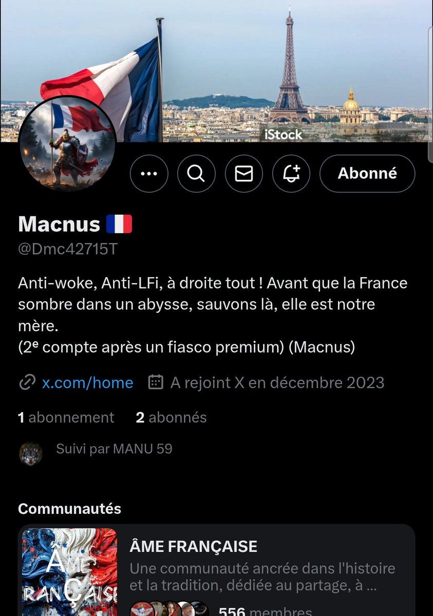 🇨🇵🇷🇪 𝗣𝗘𝗧𝗜𝗧 𝗕𝗢𝗢𝗦𝗧 𝗣𝗔𝗧𝗥𝗜𝗢𝗧𝗜𝗤𝗨𝗘 pour un frère réunionnais, membre actif de #AmeFrancaise, qui a dû recréer un compte ➡️ <a href="/Dmc42715T/">Macnus 🇫🇷</a> !
Un follow un RT et un peu de patience pour le FB ❤️❤️ Merci à tous ! 👋👋👍