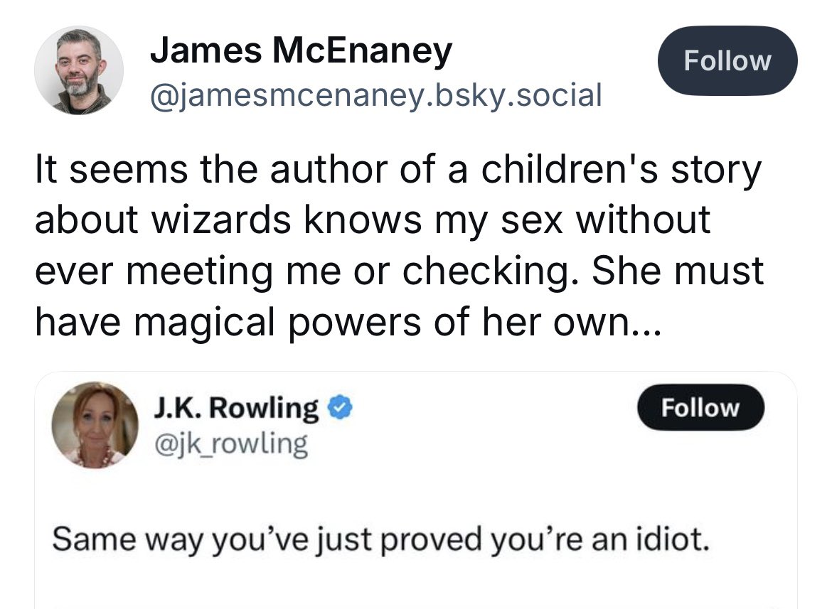 My 100% success rate at identifying idiots doesn't require magical powers.