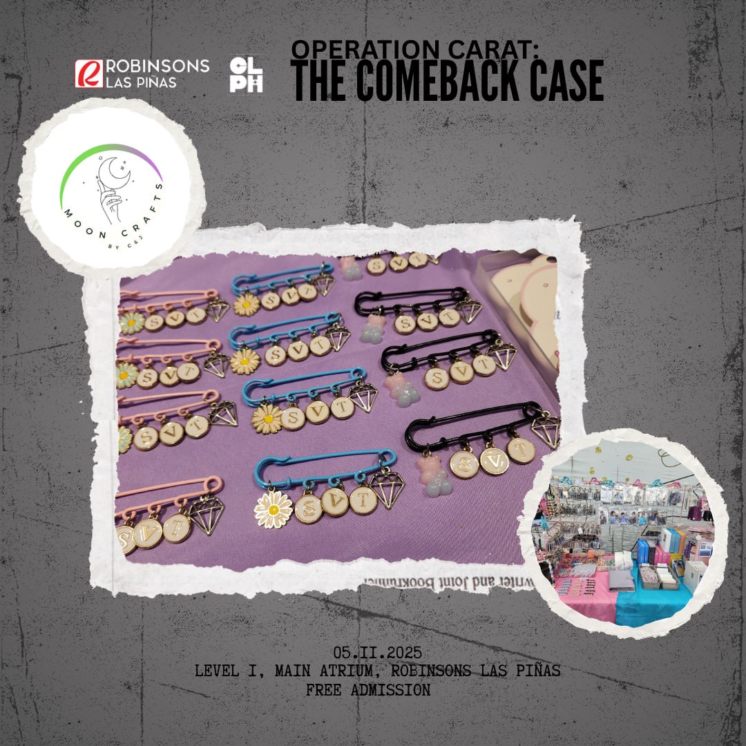 CaratLandPH's tweet photo. CARATs! D-1 until our pre-comeback event at Robinson's Las Piñas! 🎉 Get your anik-anik fix &amp; fanmade goodies from our final set of awesome merchants: @MeowMeowCart713 , @HaebaragiStudio, @bylovebonnie  and @MoonCraftsbyCJ! See you all tomorrow! 💎💖

#OperationCarat https://t.co/tsbJK08RDv