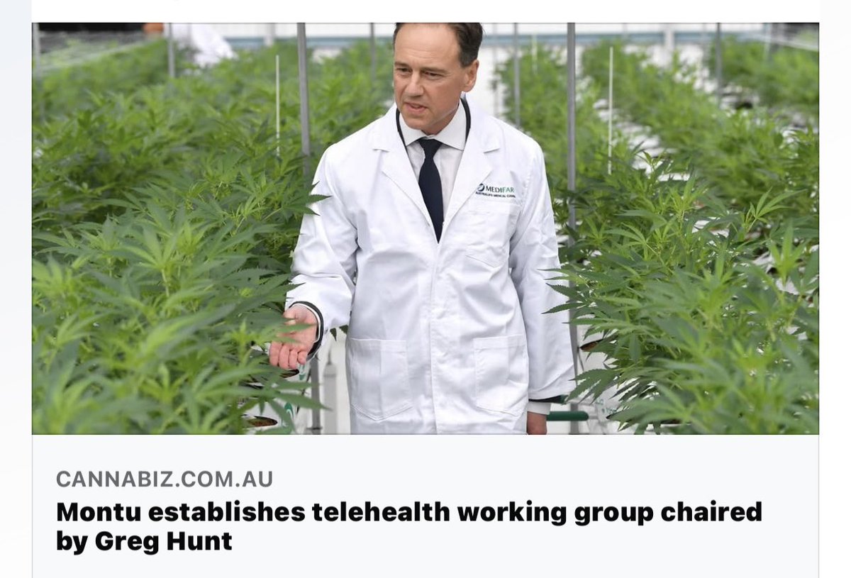 LyndaFrench19's tweet photo. So whatever happened to Liberal #Health minister #GregHunt who was Health minister during Covid?
#Prescriptions #Cannabis #LNPDirt
#Montu has set up a #telehealth sector working group chaired by former federal health minister Greg Hunt @Mark_Butler_MP
https://t.co/0P5AroEFVx https://t.co/Jcul6UPo5u