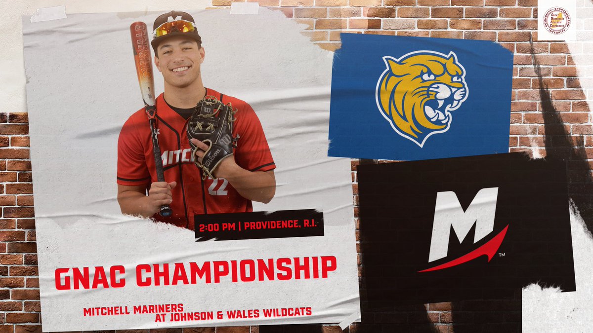 Mitchell College Athletics (@athleticsmc) on Twitter photo CHAMPIONSHIP SATURDAYโผ๏ธโพ๏ธ
The #2 Mitchell baseball team will look to win twice against #1 JWU on Saturday to capture the <a href="/TheGNAC/">Great Northeast Athletic Conference</a> Championship. #GoMariners #d3baseball ๐ดโซ๏ธ
๐ Johnson & Wales University
โฐ 2:00 pm
๐ Scotts Miracle-Gro Athletic Complex (Providence, R.I.) CHAMPIONSHIP SATURDAYโผ๏ธโพ๏ธ
The #2 Mitchell baseball team will look to win twice against #1 JWU on Saturday to capture the <a href="/TheGNAC/">Great Northeast Athletic Conference</a> Championship. #GoMariners #d3baseball ๐ดโซ๏ธ
๐ Johnson & Wales University
โฐ 2:00 pm
๐ Scotts Miracle-Gro Athletic Complex (Providence, R.I.)