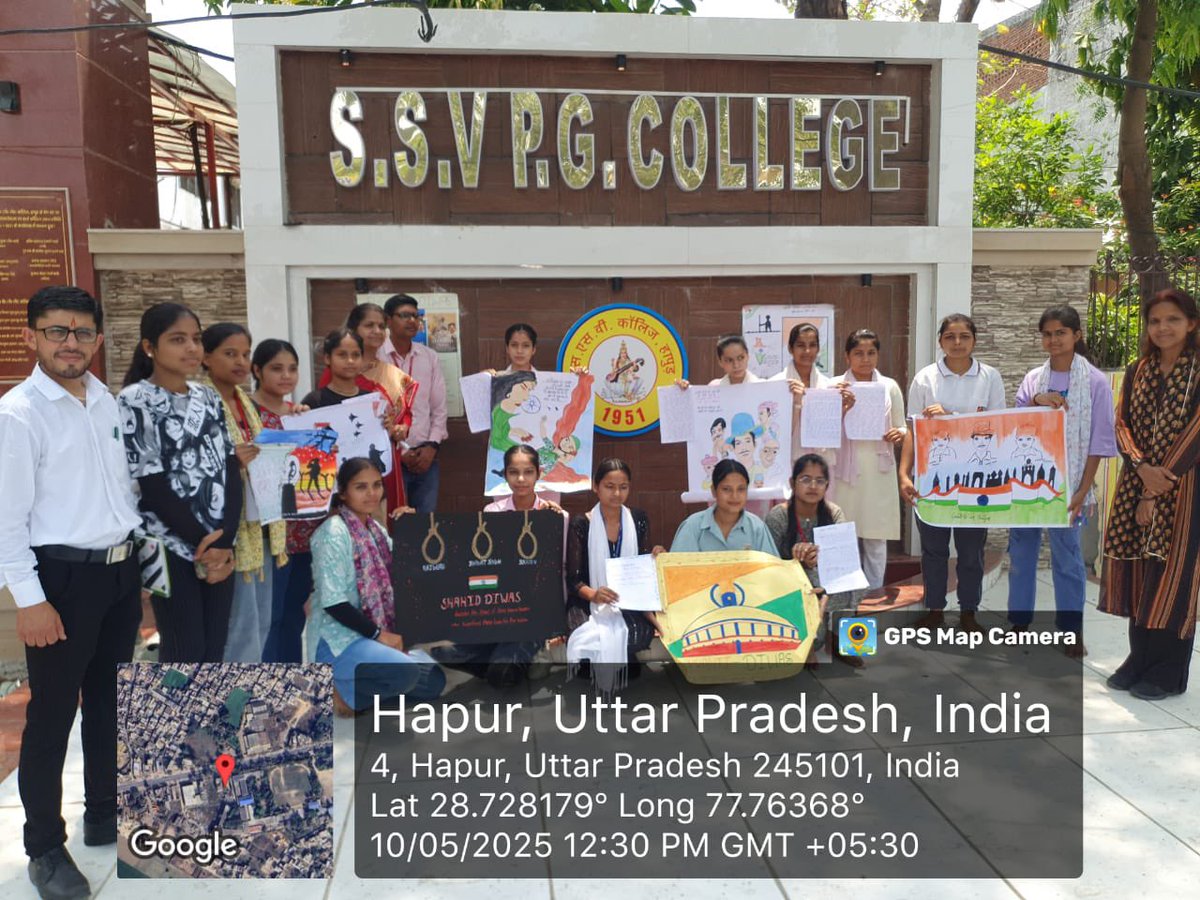 Students of SSV PG College paid respectful tributes to the freedom fighters who participated in the first war of independence on #KrantiDiwas -10.05.2025. The Dean Prof Sangeeta Agarwal presided over the programme. <a href="/ncsinghgzb/">Naveen Chandra Singh</a>