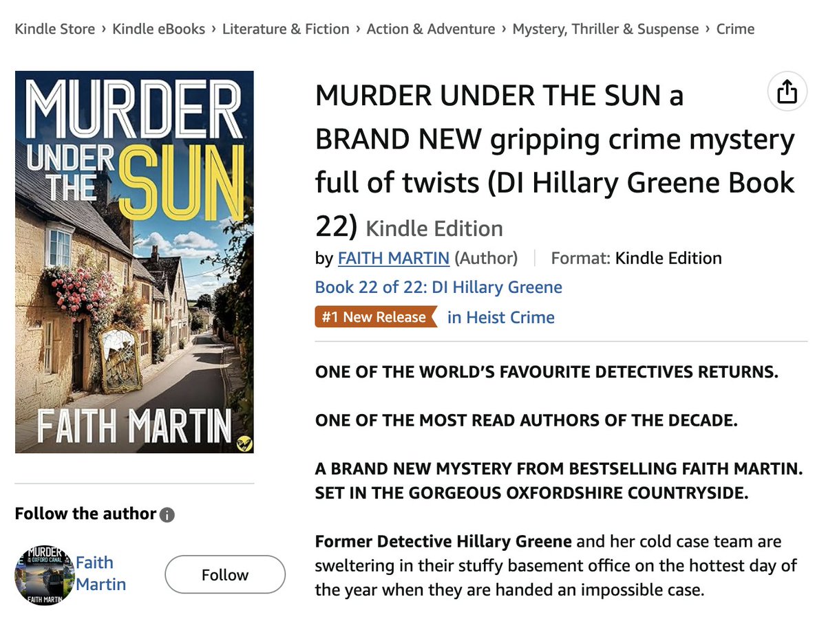 Just been told that my new DI Hillary #book has gone straight into the #No1 spot in the New Release #bestseller chart.  So a huge thank you to all those who have already ordered the #novel.  Have a great weekend everyone.  #ebooks #amreading #readers #readerexpectations