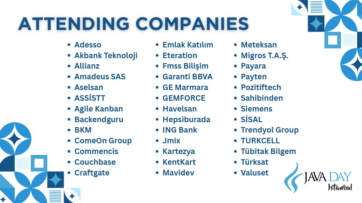 umiitkose's tweet image. Bugün Java Day İstanbul etkinliğine katılan firmalardan biri olan Türksat olarak yerimizi aldık! ☕️ 

Java dünyasındaki en son gelişmeleri takip ediyor, değerli bilgiler ediniyor ve harika insanlarla tanışıyoruz. 

@turksat  #javadayistanbul