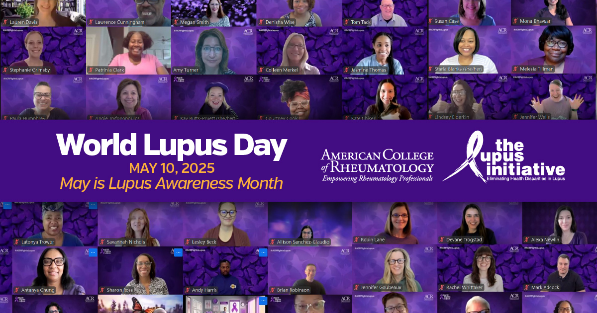 American College of Rheumatology (@acrheum) on Twitter photo Let’s put on purple to raise awareness on World Lupus Day. ACR fights lupus! 💜 #ACRFightsLupus #POP #PutOnPurple #WorldLupusDay #MakeLupusVisible <a href="/LupusInitiative/">The Lupus Initiative</a> Let’s put on purple to raise awareness on World Lupus Day. ACR fights lupus! 💜 #ACRFightsLupus #POP #PutOnPurple #WorldLupusDay #MakeLupusVisible <a href="/LupusInitiative/">The Lupus Initiative</a>