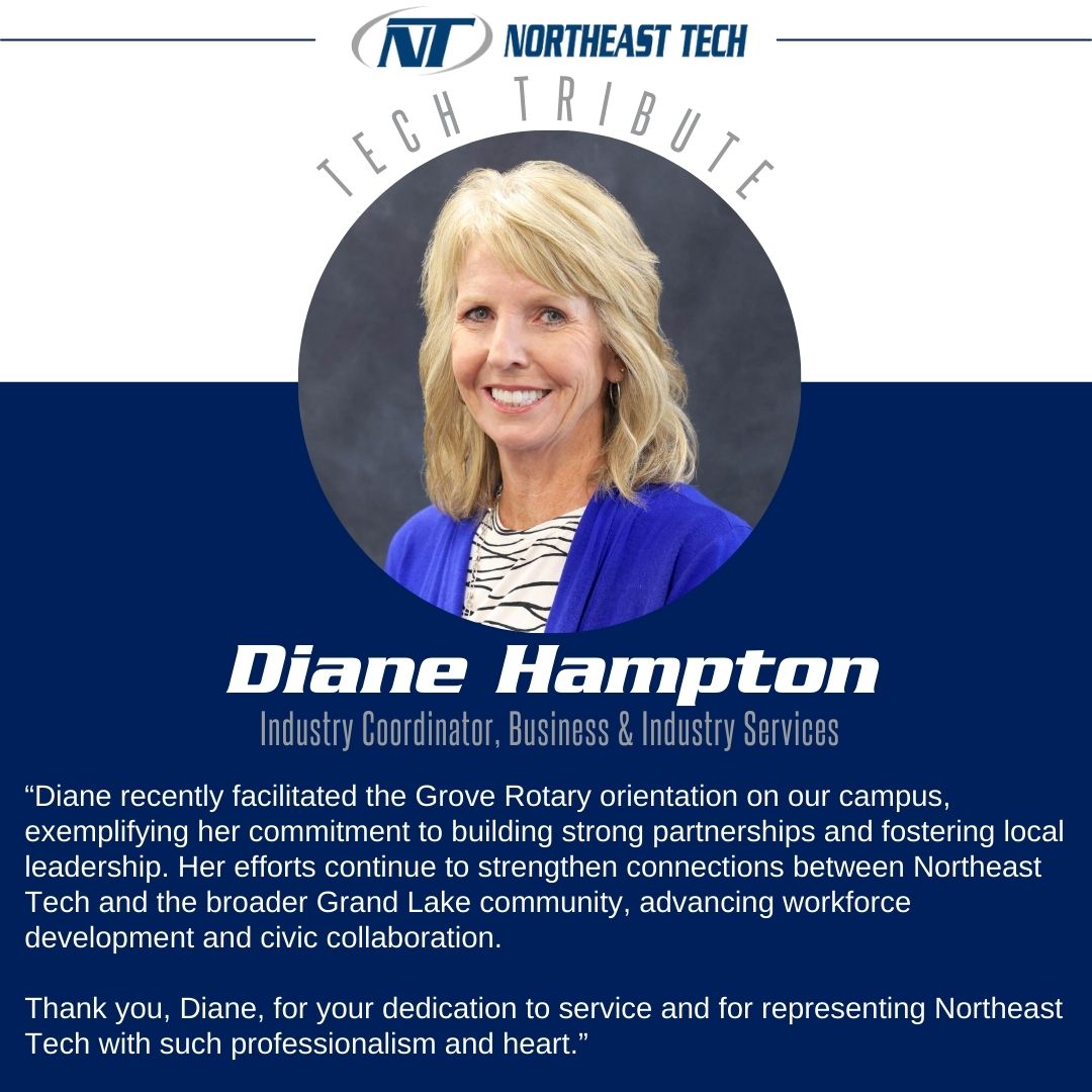 NortheastTech's tweet image. Congratulations Diane Hampton for being nominated for a #TechTribute! Diane is an industry coordinator for Business &amp;amp; Industry Services. She strives to meet community needs where she can. Thank you for serving #NETech! 👏