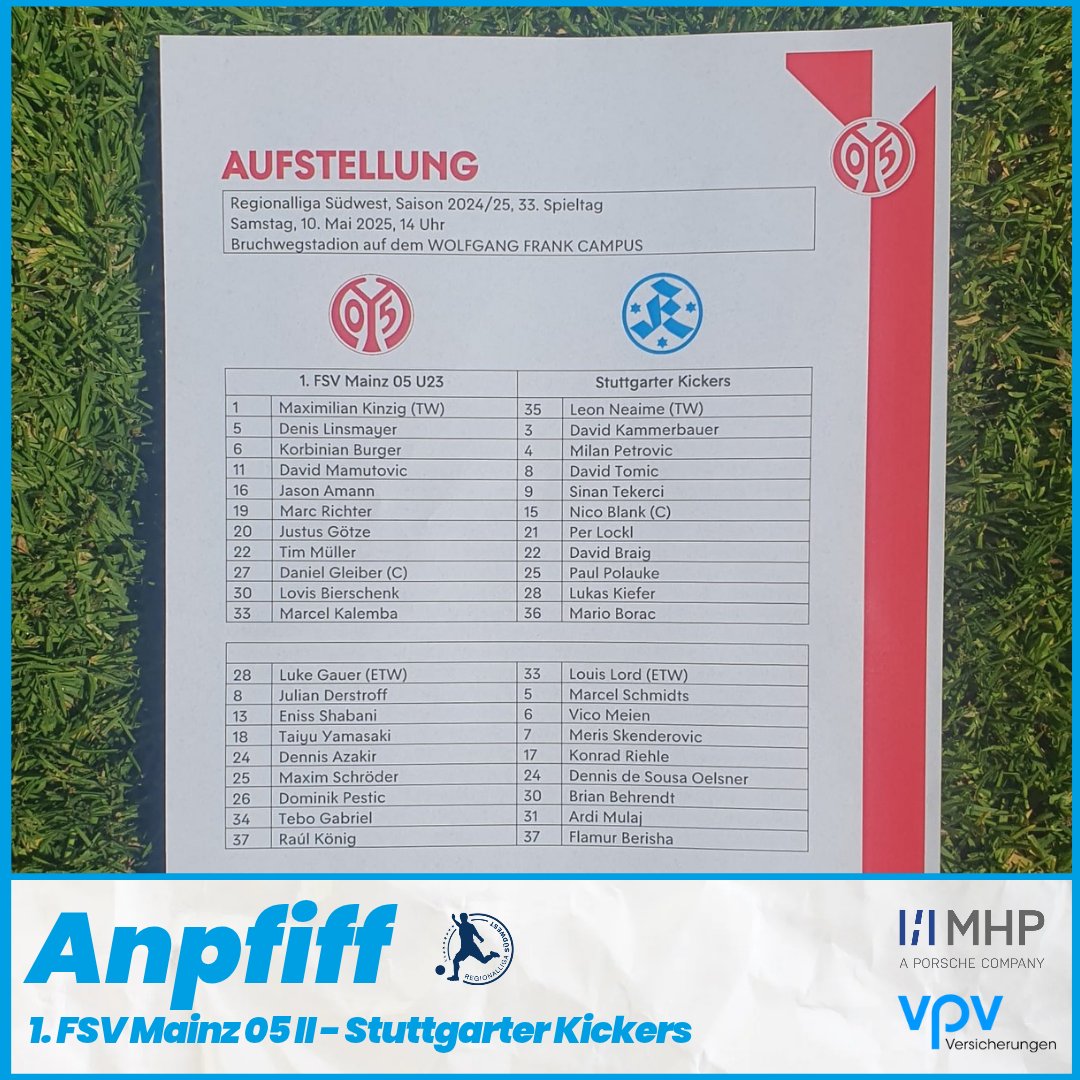 Anpfiff ⚽️

Verfolgt die Partie live in unserem 📱 Liveticker, im 📻 Waldauradio oder im 💻 Livestream. 

📱 bit.ly/SVKTickerMainz…
📻 bit.ly/Waldauradio_
💻 leagues.football/svk

⏰️ 01. | #FSVSVK | 0:0 | #RLSW
#StuttgarterKickers #aufdieBlaue