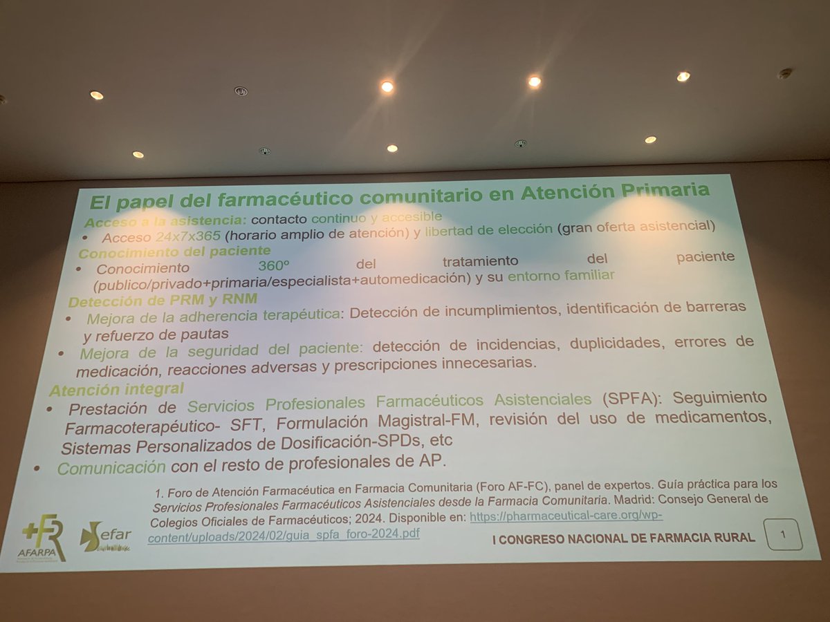 Papel del #farmaceuticoconunitario en la #AtencionPrimaria <a href="/ADSUAR10/">Gonzalo Miguel Adsuar Meseguer</a> <a href="/SEFAC_aldia/">SEFAC</a> <a href="/Sefarorg/">Sefar</a>
