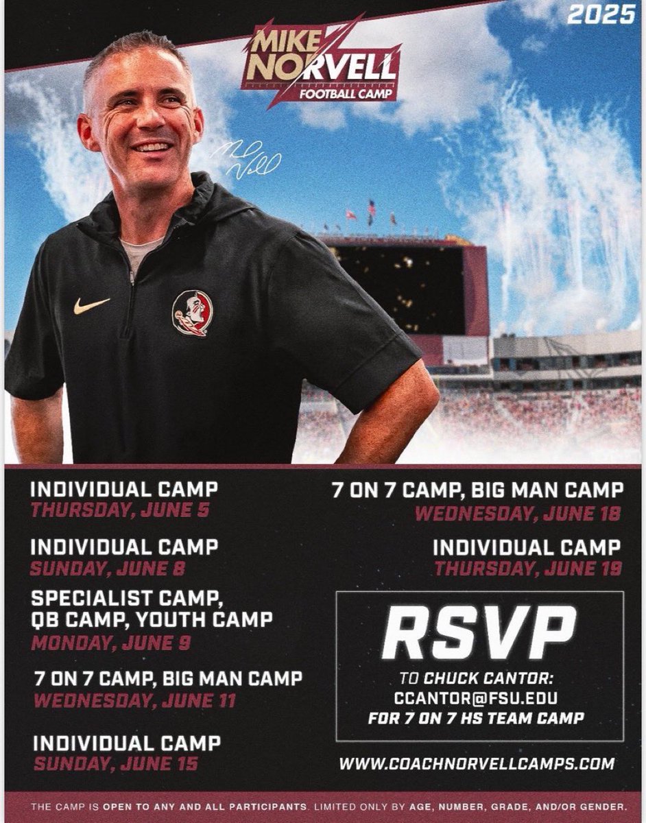 I’ll be there the 15th!  Can’t wait to compete! <a href="/JustinCrouse7/">Coach JC Justin Crouse</a> <a href="/Coach_Norvell/">Mike Norvell</a> <a href="/murrayhighFB/">Melvin Cunningham</a> <a href="/Coach_Hugo33/">Hugo Hernandez</a> <a href="/KYFUTURESTARS/">Ricco Hughes</a>