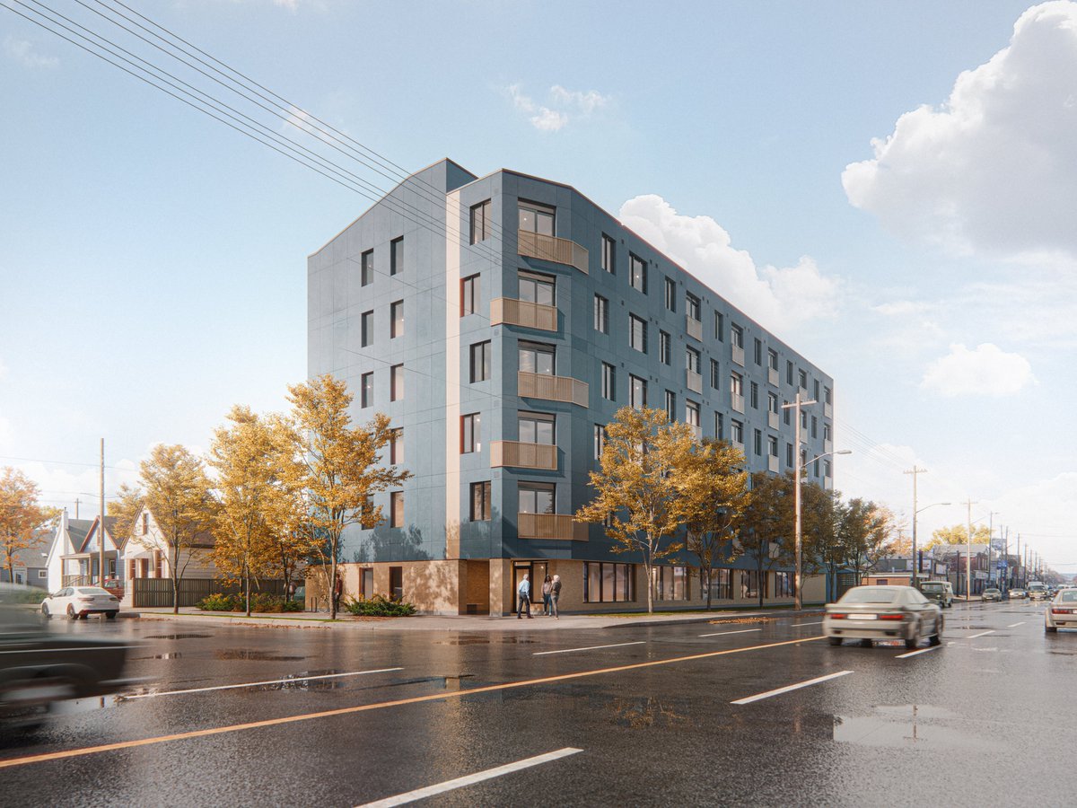 A rendering of our new 55-unit seniors' apartment building scheduled to commence  construction in the fall of 2025 in #Ward4 in #HamOnt.

Thanks to our funding partners &amp; our development &amp; design team for helping to make this project happen.

<a href="/CMHC_ca/">CMHC</a> <a href="/cityofhamilton/">City of Hamilton</a> <a href="/HamCommFdn/">Hamilton Community Foundation</a>