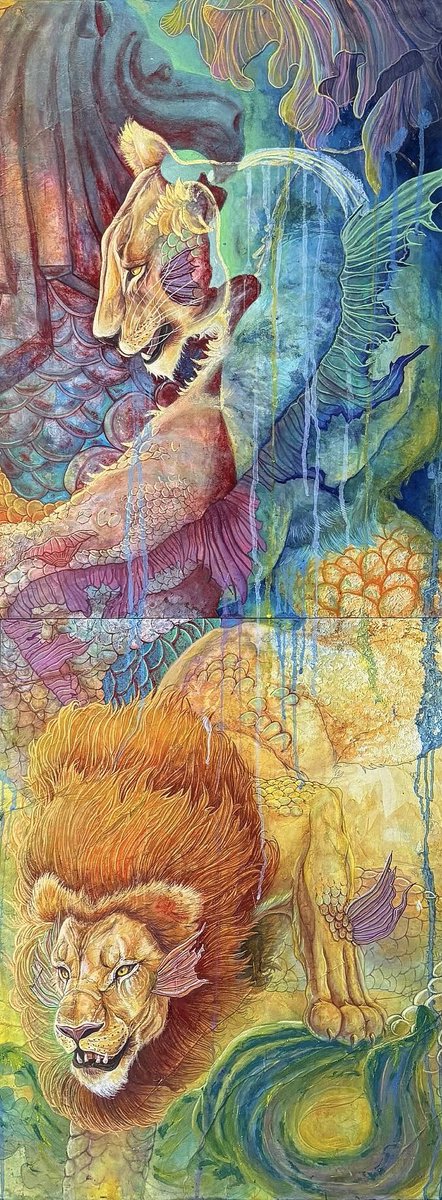 「マ－ライオン」｜Merlion 

日本画の動物課題