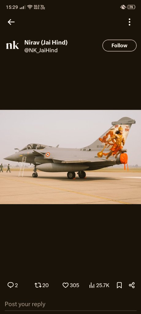 world_prajapat0's tweet photo. Is fighter jet ka kiya name hai 
Comment mai batayo🚩🚩🚩🚩
Jai hind 🇮🇳🇮🇳🇮🇳🇮🇳🇮🇳🇮🇳🇮🇳 
One like Indian forces 🇮🇳 🇮🇳🇮🇳
#IndianArmy #PakistanIndianWar #JaiHind #IndiaPakWar #actofwar #OperationSindoor #Turkey #Jammu #TheIMF https://t.co/G9HK2jDmR8