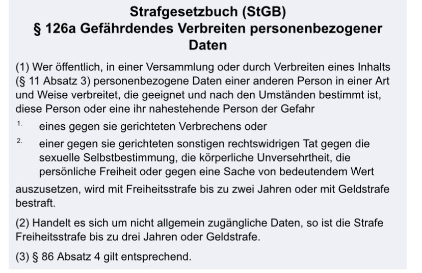 Offenbar pfeifft man beim ZDF auf deutsche Gesetze. Doxxing ist eine Straftat. #Böhmermann