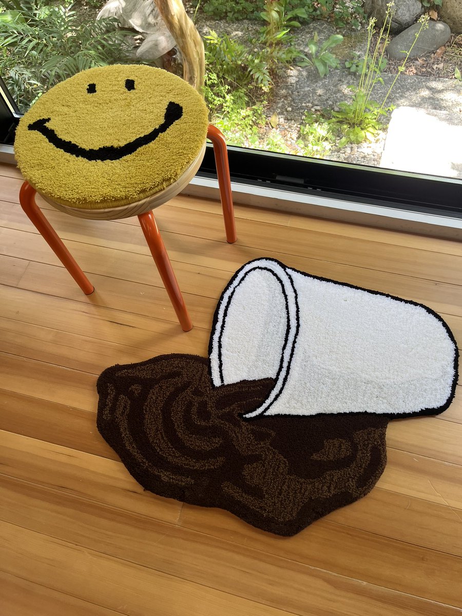 Chair Tufted Hand KANADEMONO × RUG MIYOSHI コーヒー ミヨシラグ　coffee rug miyoshi Rug set 2 ラグ・カーペット