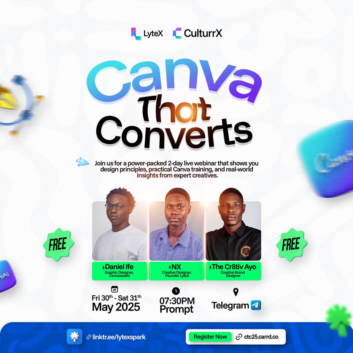 lytexspark's tweet image. Ever been stuck designing on Canva ?
No matter what you do, nothing clicks so you just give up? I know how that feels.

Canva That Converts is a FREE 2-day Webinar where 3 Experts will you how to design with confidence, clarity, and results

Register NOW! ctc25.carrd.co