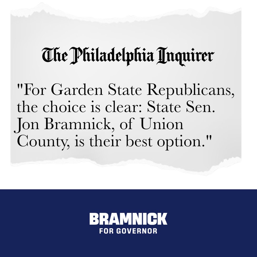 BIG NEWS! Bramnick ENDORSED by the Philadelphia Inquirer in the Republican primary for Governor