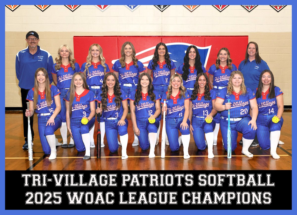 Tri-Village Softball Team Wins Back-To-Back WOAC League Championships, remains perfect 21-0 overall &amp; 10-0 in the league.

Story at woacsports.com