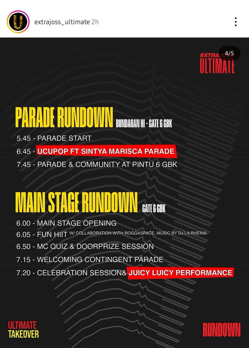 Timothycaesar_'s tweet photo. Gaisss ini catet besok rundown acaranya extra Joss ultimate 
Jangan lupa pasang alarm mlm ini yaa https://t.co/KfluJ9KpUU