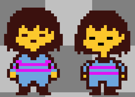 it took so incredibly long but i feel like i finally mastered the art of the frisk sprite... holy fukc....