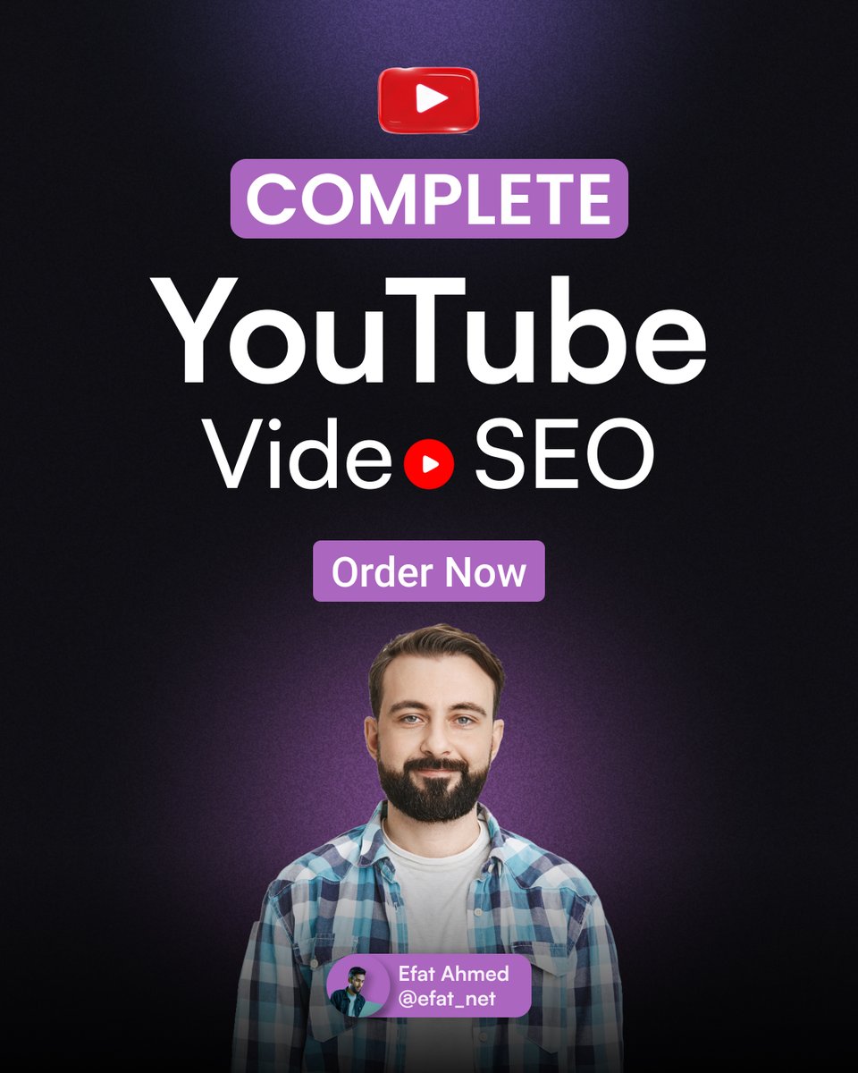 efat_com's tweet photo. Boost Your Channel with COMPLETE YouTube Video SEO! 

Want to get more views, rank higher, and grow your YouTube channel organically...See more https://t.co/HijurRFfUM
 
#YouTubeSEO #VideoSEO #YouTubeMarketing #YouTubeGrowth #GrowOnYouTube #YouTubeTips #YouTubeStrategy https://t.co/m5SEQEIupQ