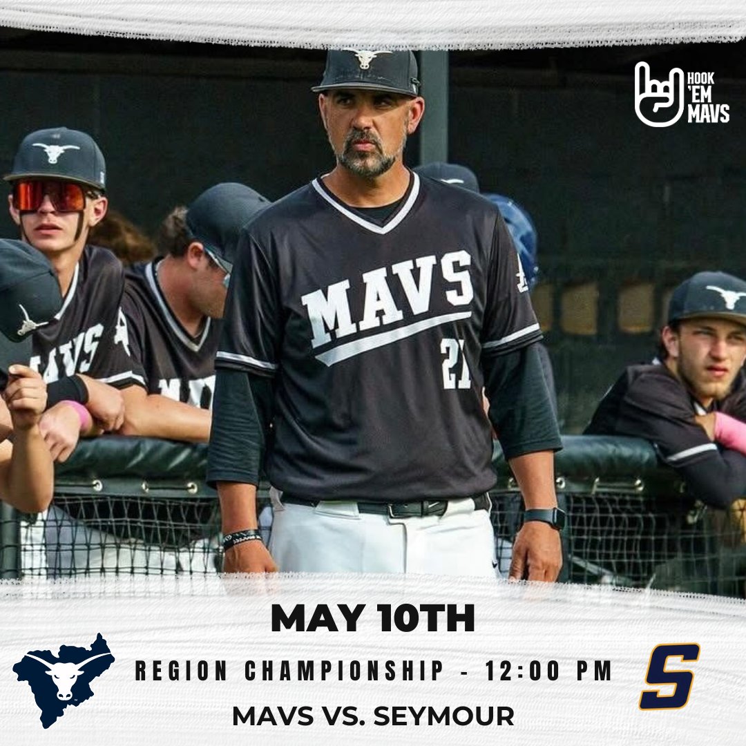 ACHSMAVBaseball's tweet image. It's Region Championship gameday! The Mavs are one win away from punching their ticket to the State Sectionals! Win at noon and we are Region Champs!!
🆚Seymour
⌚12:00 PM
📍SEYMOUR