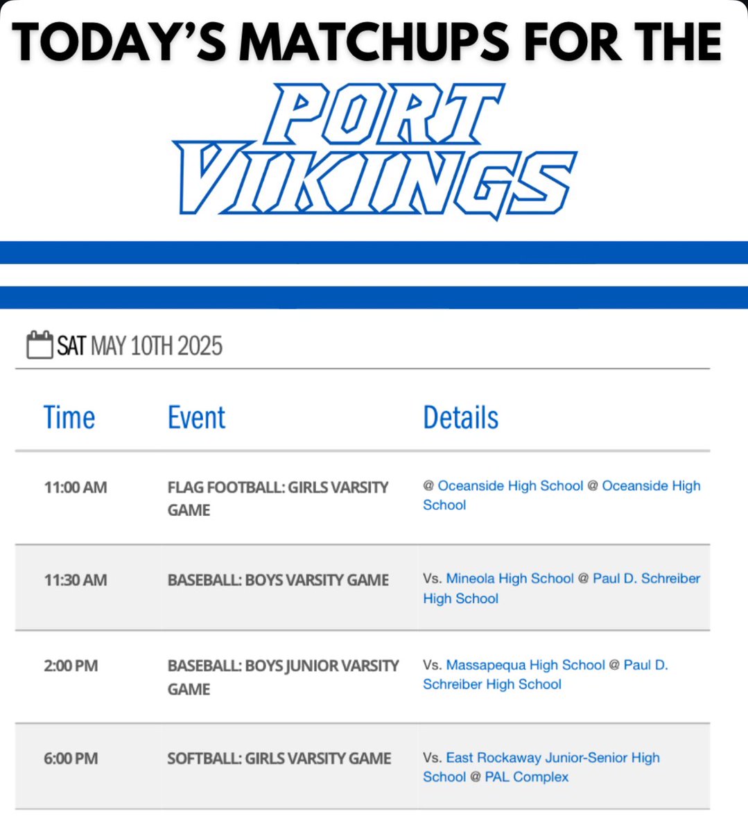 Port Washington Athletics (@portwashad) on Twitter photo 