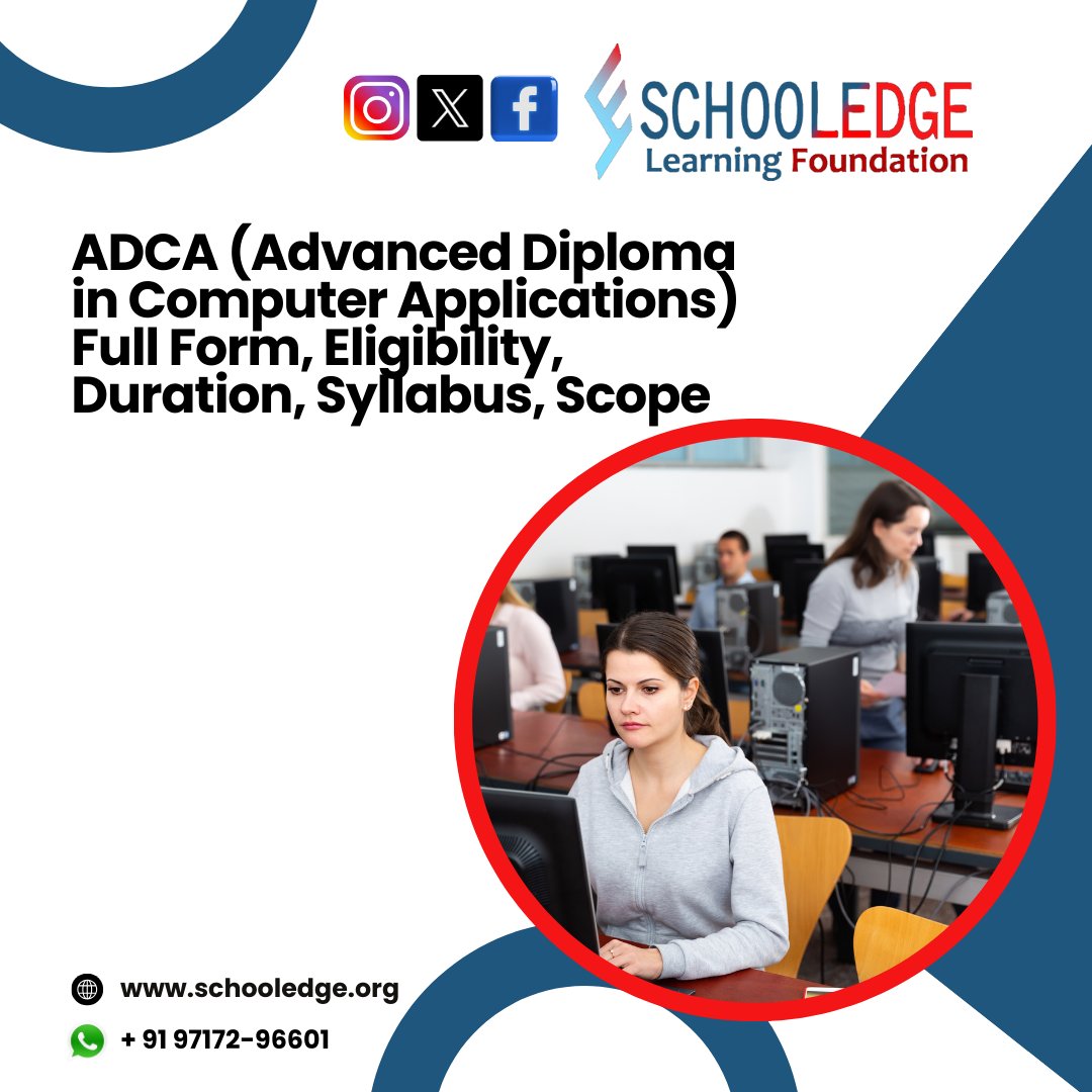 SELF_NGO's tweet image. Learn computer basics, MS Office, Tally, and programming with ADCA – Advanced Diploma in Computer Applications. Ideal for jobs and small businesses.
schooledge.org/blog/adca-comp…

#adcafullform #adcasyllabus #adcacomptercourse