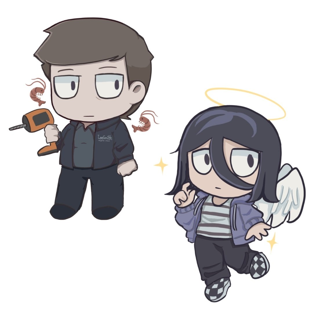 Finally they're both done,i struggled so much doing lee omg,keychains soon 
#ClinicalTrialgame #ClinicalTrialFanart