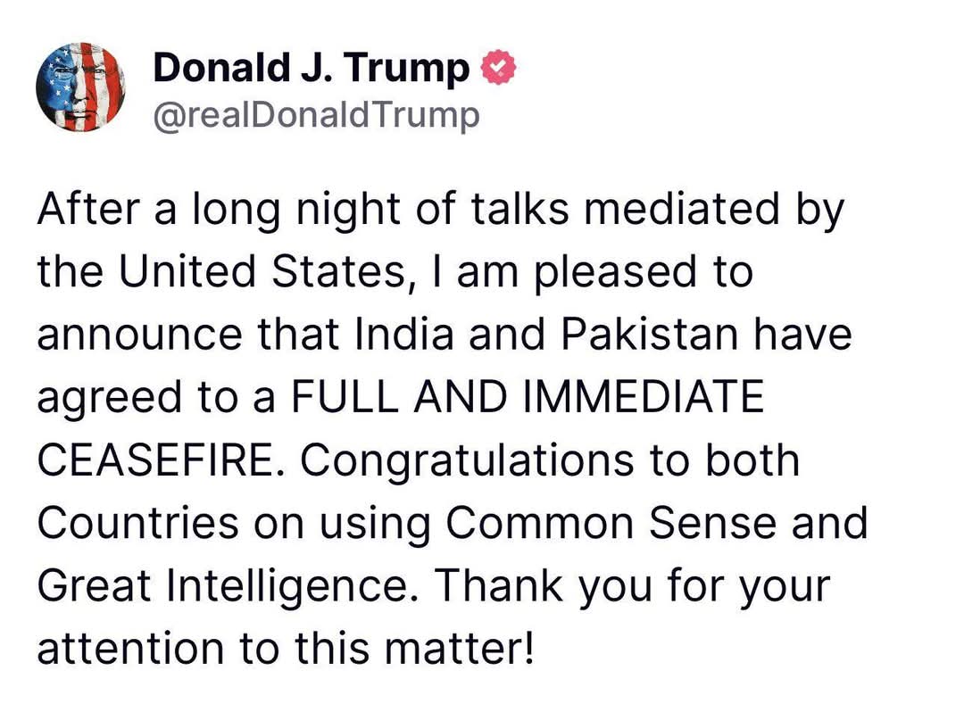Sheeza__Kousar's tweet photo. Ceasefire. War is over. Finally.
#PakistanZindabad #PakistanArmy #IndiaPakistanConflict #pakistanindiawar #ceasefire https://t.co/wl9zEt7sko