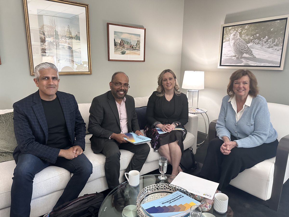 Great discussion with Children’s Aid Peel about design of a Youth Centre. Left to right Amit Khanna: Director of Finance, Property &amp; IT. Prasad Nair: Director of Youth Success &amp; Innovation. Mary Beth Moellenkamp CEO. Great ideas that will provide another special place for youth.