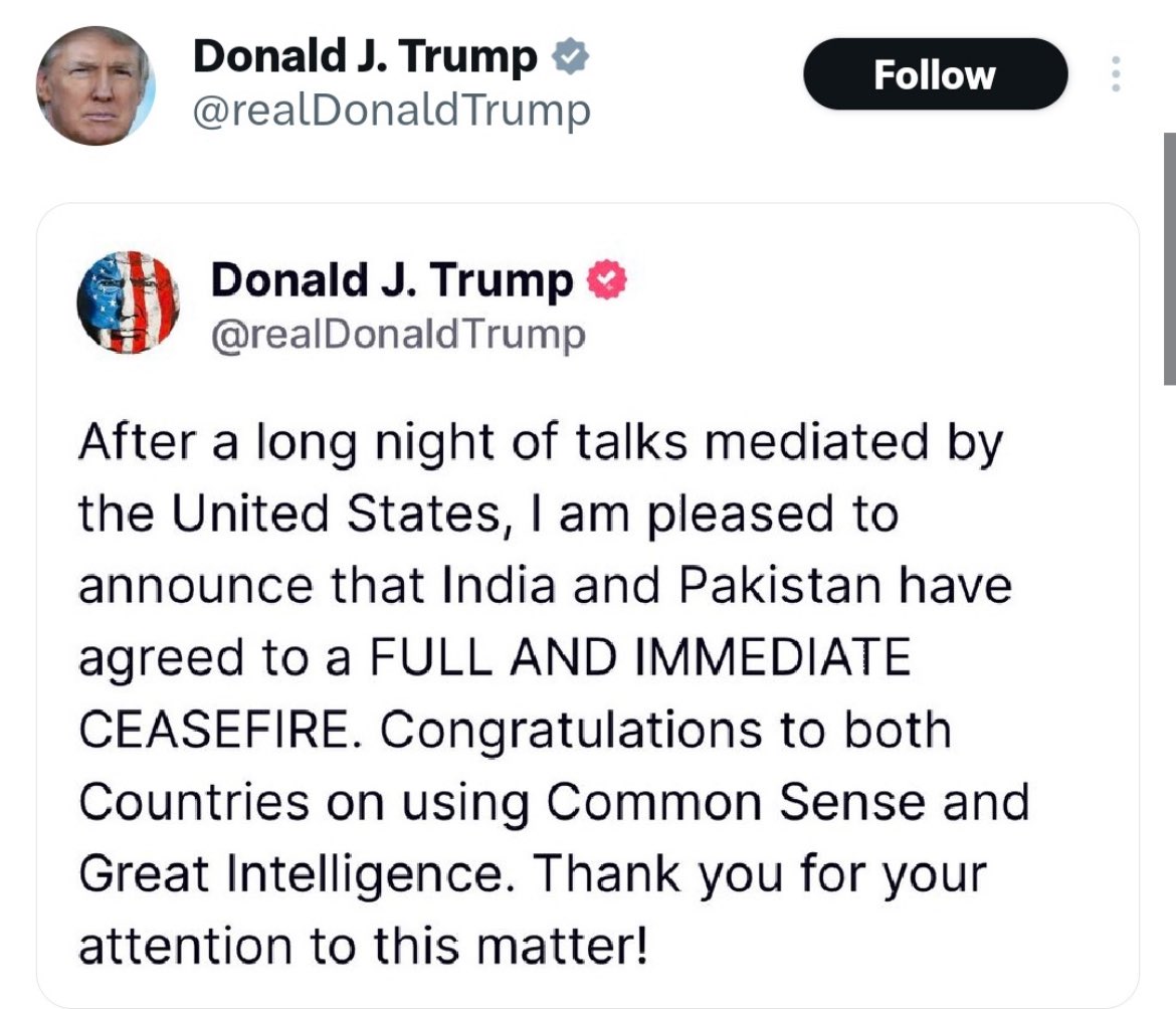 The Cancer Doctor (@doctorhussain96) on Twitter photo You may love him, hate him but this man <a href="/realDonaldTrump/">Donald J. Trump</a> may have stopped millions of causalities and billions of dollars and a generation of despair. You may love him, hate him but this man <a href="/realDonaldTrump/">Donald J. Trump</a> may have stopped millions of causalities and billions of dollars and a generation of despair.