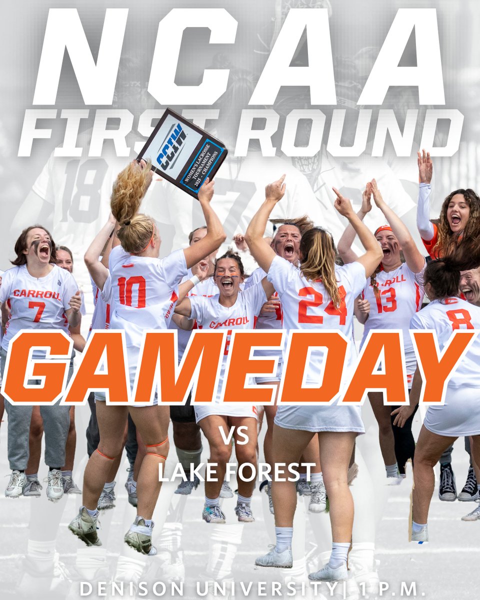 Carroll University Athletics (@pio_athletics) on Twitter photo #GameDay <a href="/PioWLAX/">Carroll U. Women’s Lacrosse</a> opens their NCAA Division III Women's Lacrosse Tournament campaign against Lake Forest in a rematch of the season opener! #GoPios #d3lax
📍 Denison University | Granville, OH
🆚Lake Forest College
⏰12P (CT
📊denisonbigred.com/sidearmstats/w…
📺ncaa.com/champs-pass/ #GameDay <a href="/PioWLAX/">Carroll U. Women’s Lacrosse</a> opens their NCAA Division III Women's Lacrosse Tournament campaign against Lake Forest in a rematch of the season opener! #GoPios #d3lax
📍 Denison University | Granville, OH
🆚Lake Forest College
⏰12P (CT
📊denisonbigred.com/sidearmstats/w…
📺ncaa.com/champs-pass/