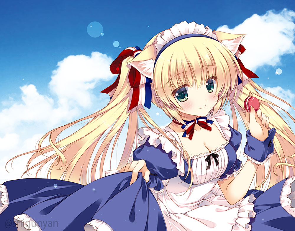 ❤️🖤🐈‍⬛🐈💛💙
#メイドの日  #オリジナル 