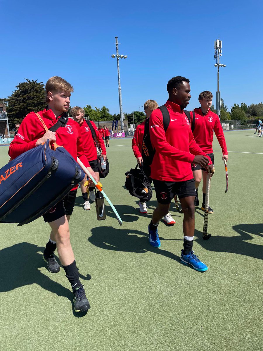 YM M1s take to the pitch to warm up in advance of the <a href="/irishhockey/">Hockey Ireland</a> Irish Senior Cup final today against <a href="/lisnagarveyhc/">Blue News</a> up in Grange Road.