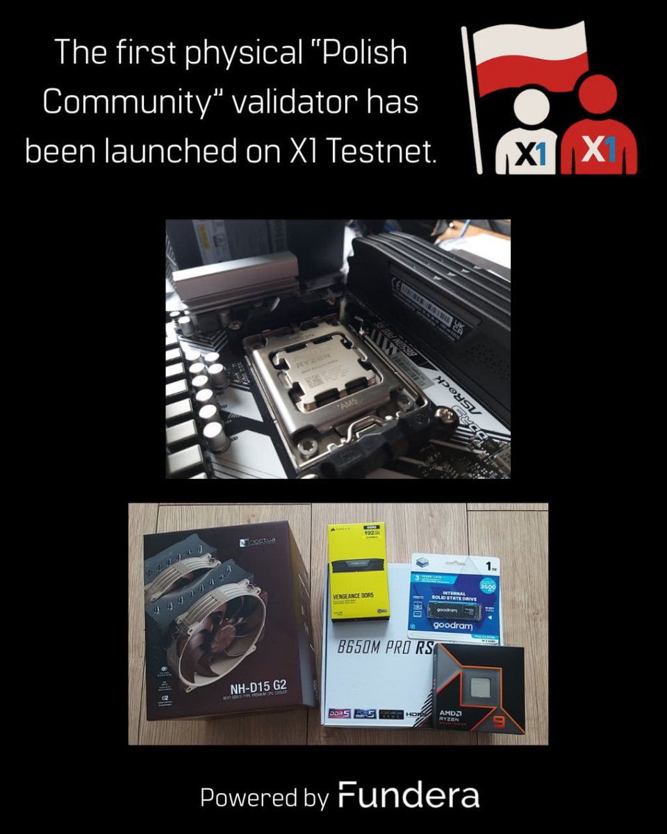 AlexX1xen's tweet photo. 🇵🇱 Be part of the Polish community validator on X1 🇵🇱
A detailed presentation on hardware-based tokenization (RWA) for use in block validation on the X1 Blockchain network.
I’m in 🔥🔥🔥🔥
Welcome to the future of crypto.
https://t.co/ebfdXg1wdH
#x1 #fundera https://t.co/qRESTNmf7X