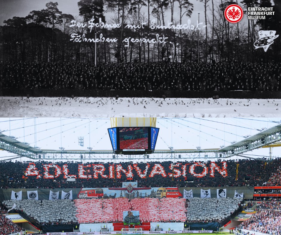 Einst und heute ⏳️🔙⁠
Zum 100. Stadiongeburtstag können wir euch sagen: Es hat sich einiges verändert in unserer wunderschönen Heimat. Wir wünschen viel Spaß bei unserer kleinen Zeitreise… 🥰⁠
⁠
#EFMuseum #SGE #Waldstadion #Jubiläum #100Jahre #SGEschichte