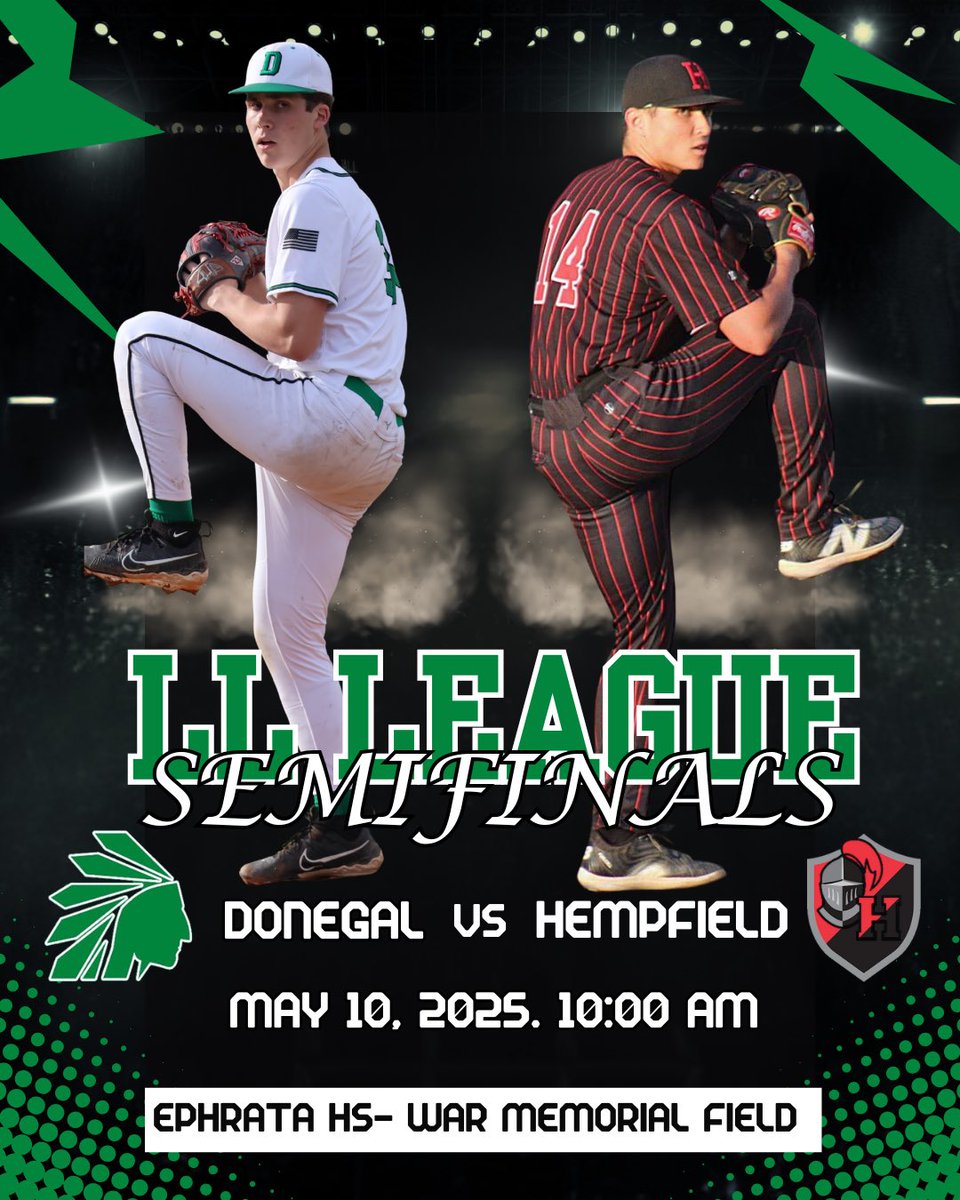 ⚾️GAME DAY
📍EPHRATA HS
⏰10:00 AM
💴 Admission $7 (Cash ONLY)
📣 Come out and cheer on your Donegal Indians in the LL League Semifinals!! It's going to be a beautiful day for some baseball!! #donegalbaseball #prideinthetribe <a href="/godonegalsports/">Donegal Athletics</a>