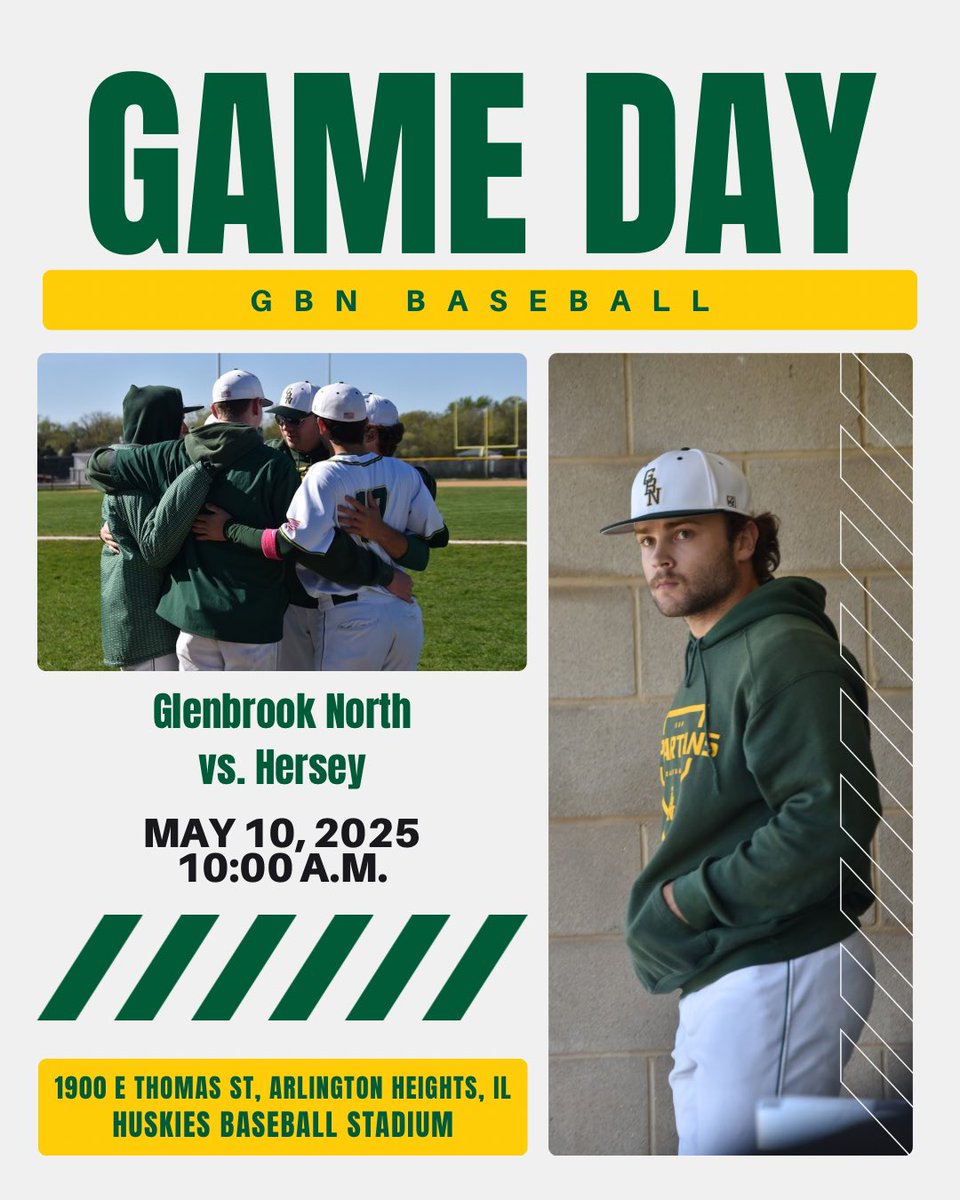 Glenbrook North Baseball (@gbn_baseball) on Twitter photo IT’S GAMEDAY!
🆚 <a href="/HerseyBaseball/">Hersey Baseball</a>
⏰ 10:00 a.m.
📍 Huskies Baseball Stadium
☀️ 69°
#gritoverglory
📸: Hayden Leven IT’S GAMEDAY!
🆚 <a href="/HerseyBaseball/">Hersey Baseball</a>
⏰ 10:00 a.m.
📍 Huskies Baseball Stadium
☀️ 69°
#gritoverglory
📸: Hayden Leven
