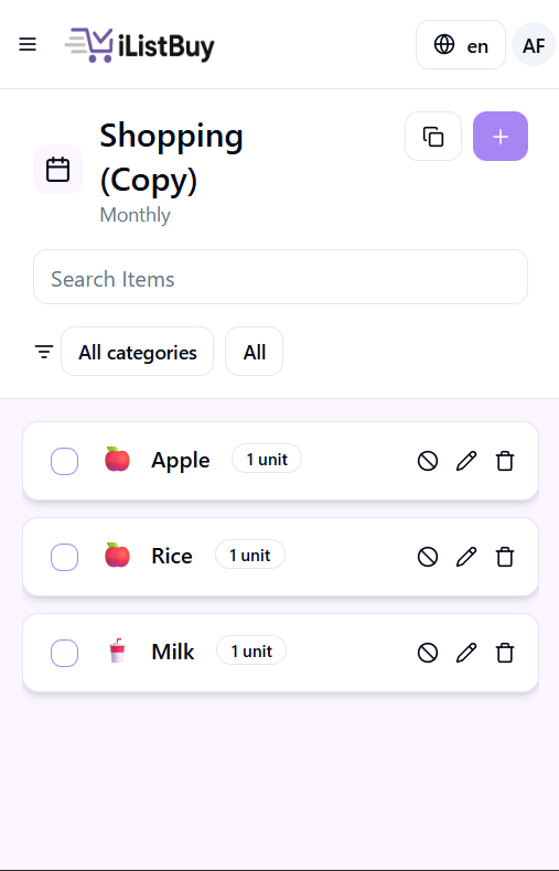 aiforgecode's tweet image. Another feature is now available.
Duplication of shopping lists, with all items or just "Not Found" items.
Making it easier to create lists for recurring purchases.
It also makes it easier when you can't find everything you want in a supermarket and have to go somewhere else…